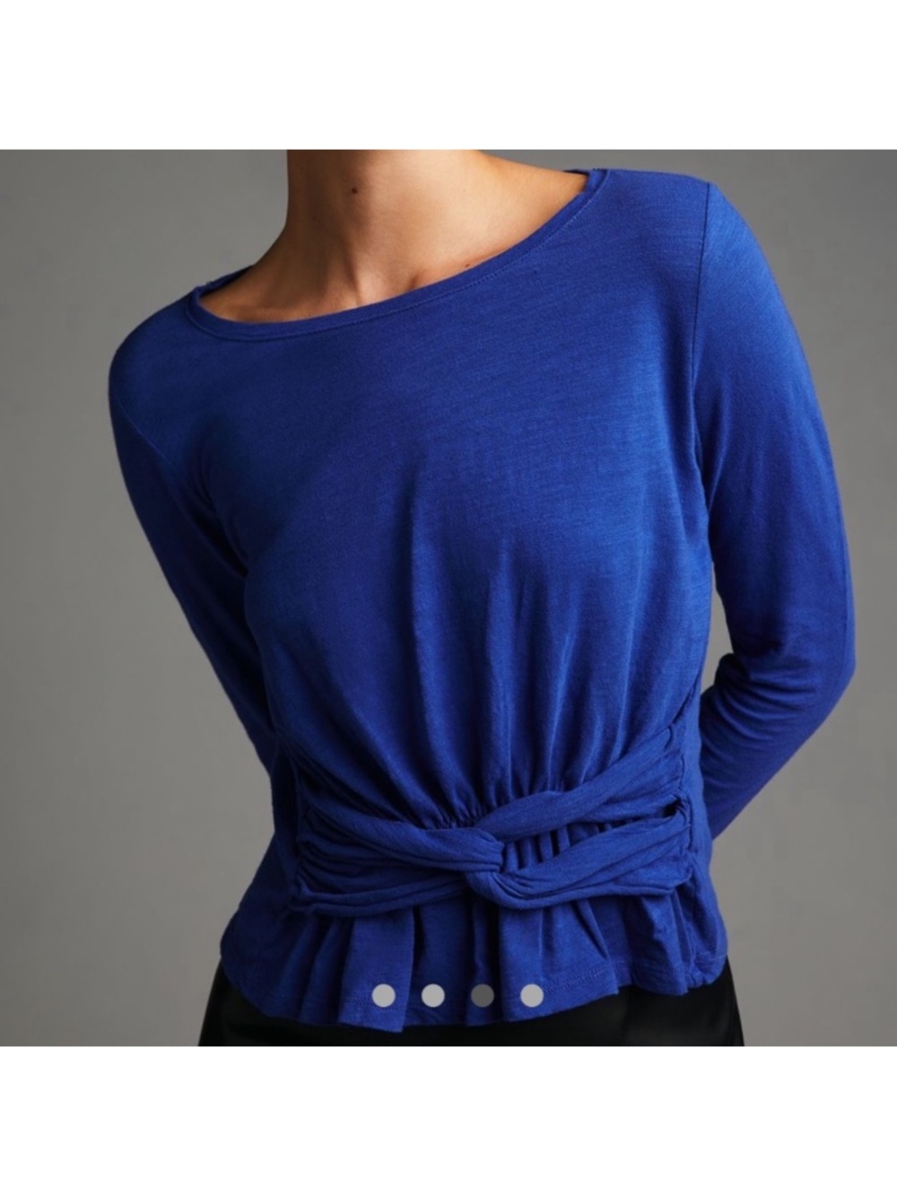 Anthropologie Pilcro | Long Sleeve Twist Tee Blue | Medium